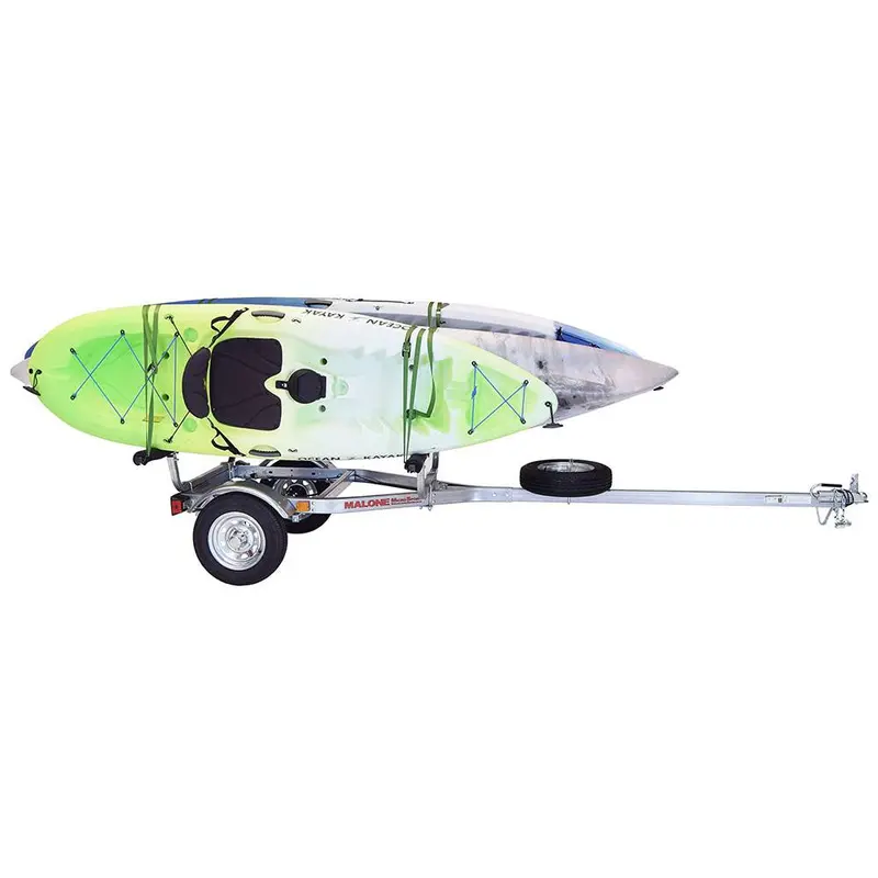 Malone Microsport 4-Kayak Trailer With Two Stackers And Four Rack Pads Plus Spare Tire 1