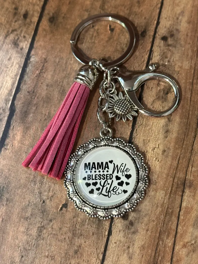 Mama Wife Blessed Life Keychain – Inspirational Engraving (K000-58) 1