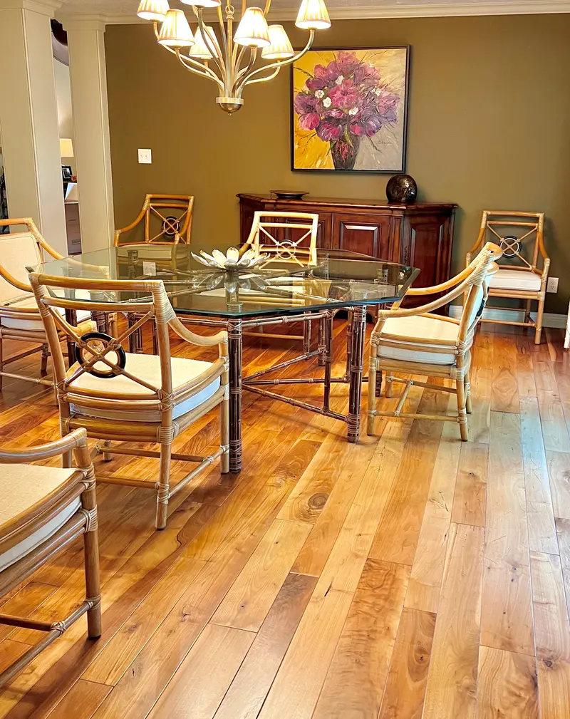 Mcguire Octagonal Rattan Dining Set With Glass Top (8 Chairs) 1