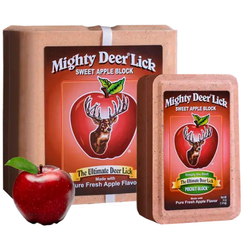 Mighty Deer Lick Sweet Apple Mineral Block For Attracting And Supplementing Whitetail Deer 1