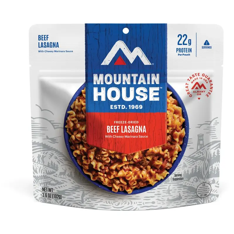 Mountain House Beef Lasagna – Gourmet Freeze-Dried Meal Pouch 1