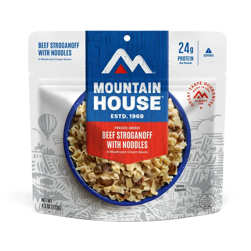 Mountain House Beef Stroganoff With Noodles – Freeze-Dried Meal Pouch 1