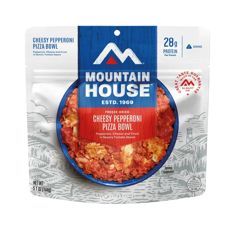 Mountain House Cheesy Pepperoni Pizza Meal – Freeze-Dried Backpacking Bowl 1