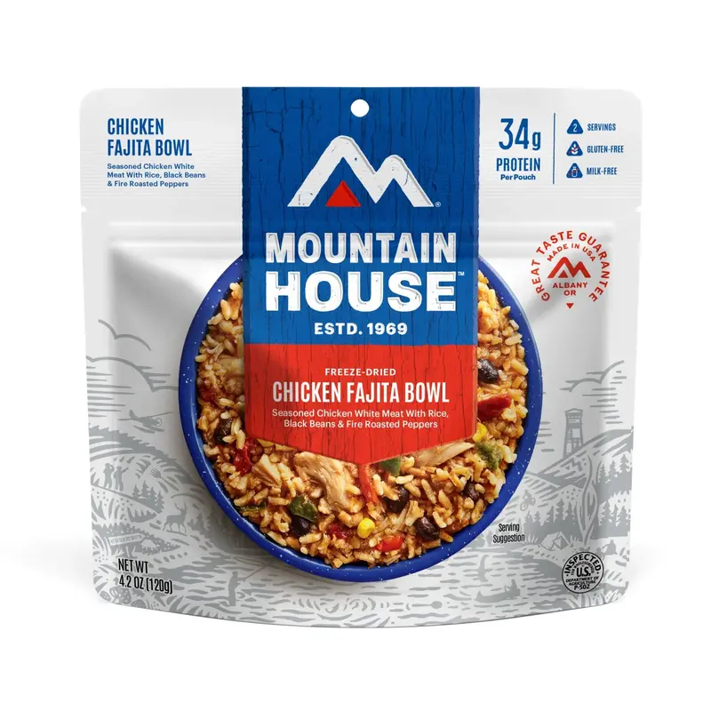 Mountain House Chicken Fajita Bowl – Freeze-Dried Meal Pouch 1
