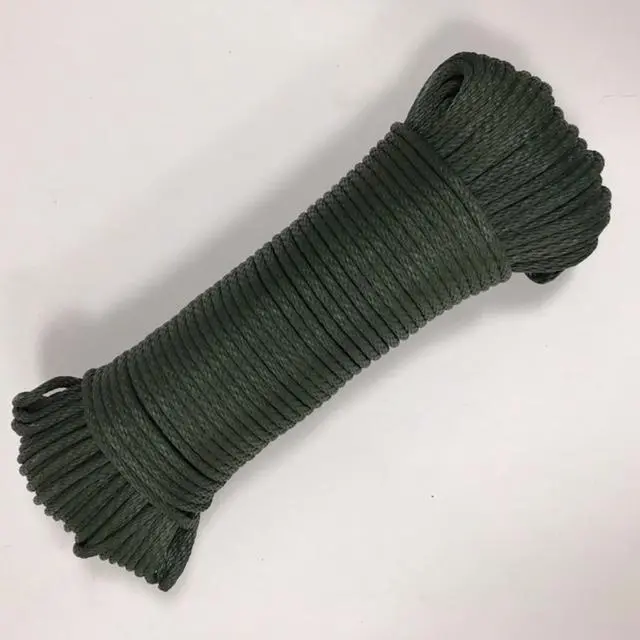 Olive Drab Green Solid Braid Polyester Rope – 3/16-Inch Diameter, 200-Feet Hank 1