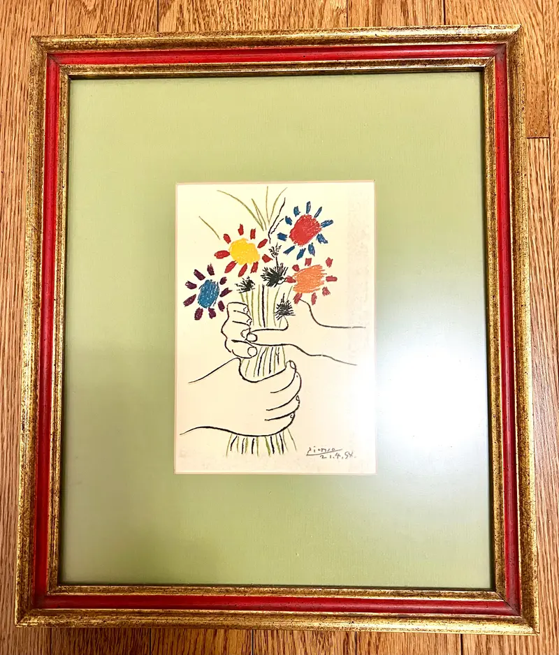 Pablo Picasso Lithograph "Bouquet Of Peace" – Signed, Dated 1958, Limited Edition 1