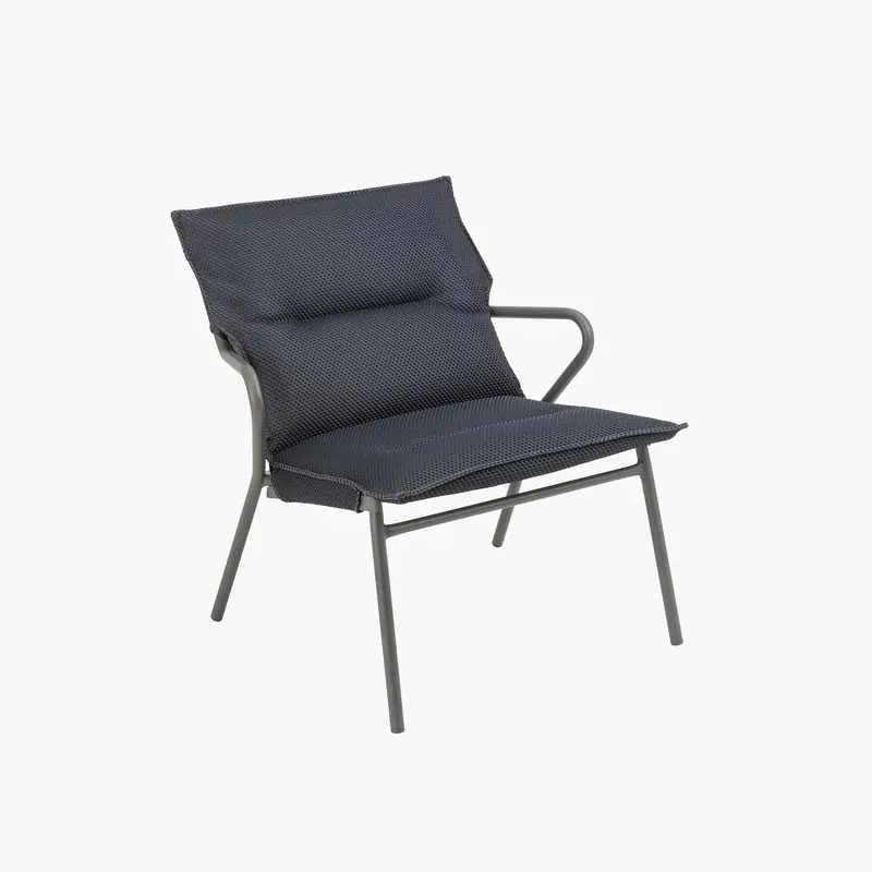 Plush Low Lounge Chair With Cushioned Seat 1
