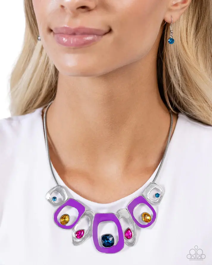 Poetically Painted Purple Handcrafted Pendant 1