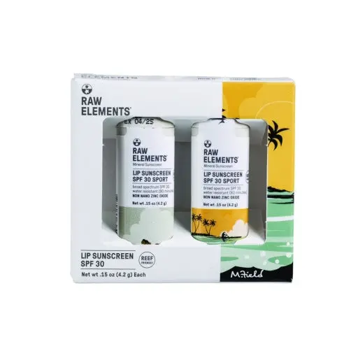 Raw Elements Mike Field Lip Sunscreen Duo Spf 30, 0.15 Oz Each 1