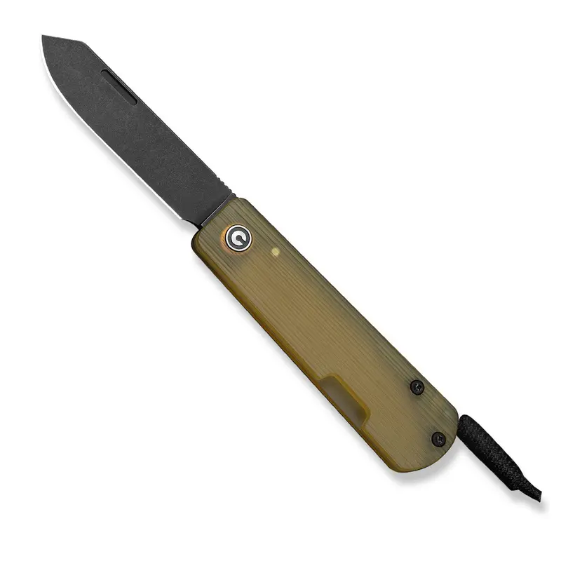 Slippy Sendy Folding Knife – Ultem Handle With Black-Coated Nitro-V Blade 1