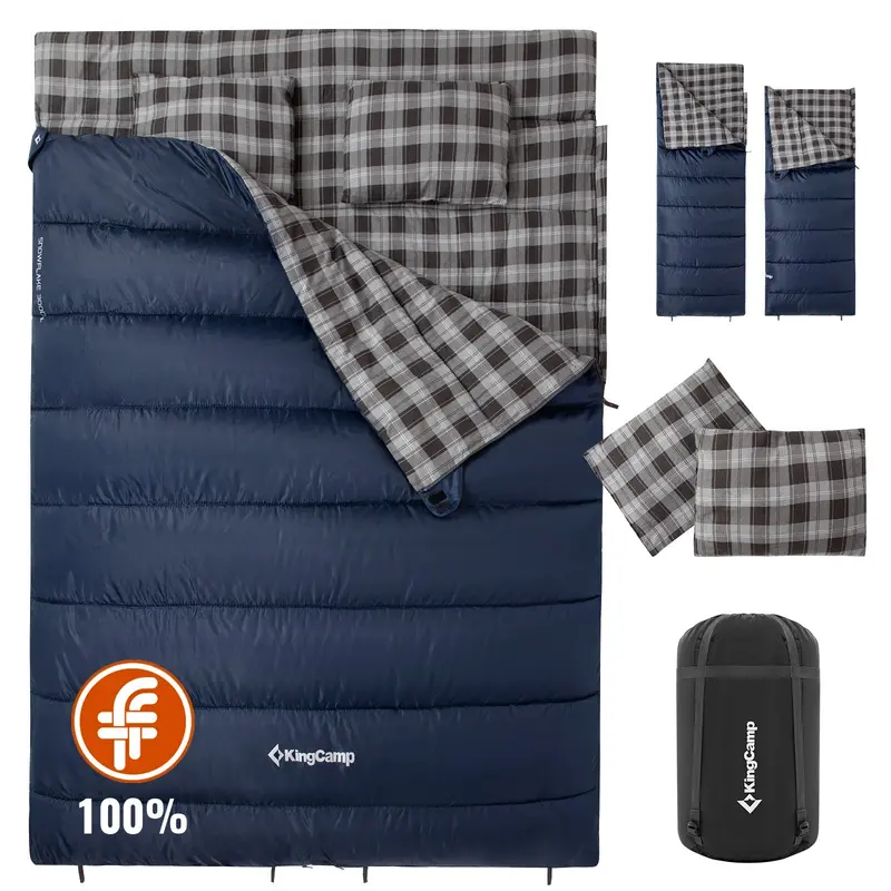 Snowflake 300 Cozy Flannel Double Sleeping Bag 1