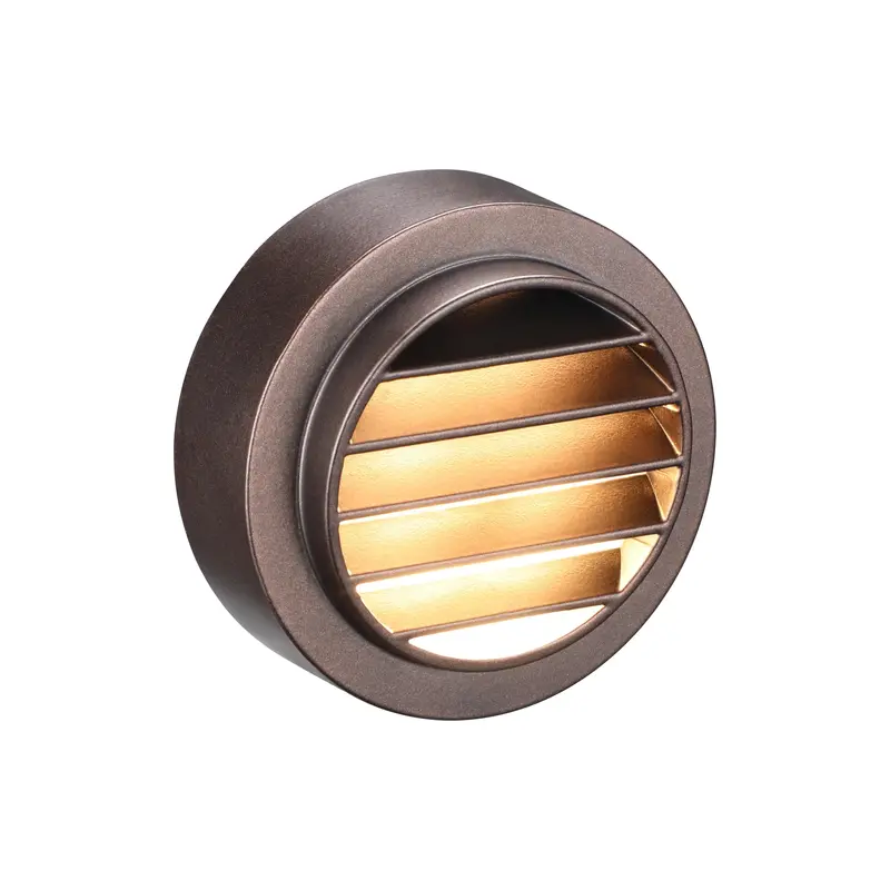 Stal02 Ventilatore Aluminum Deck Light – Round Surface-Mount, 3W, 3000K Integrated Led, Low-Voltage Outdoor Step Light 1