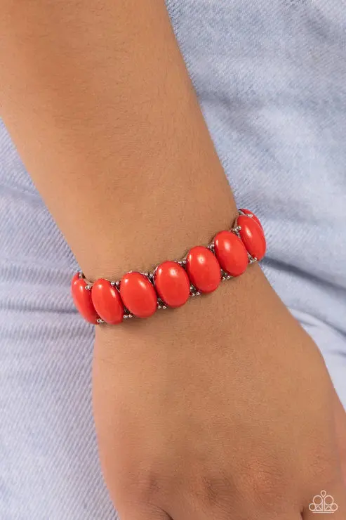 Starting Oval Red Oval-Shaped Statement Earrings 1