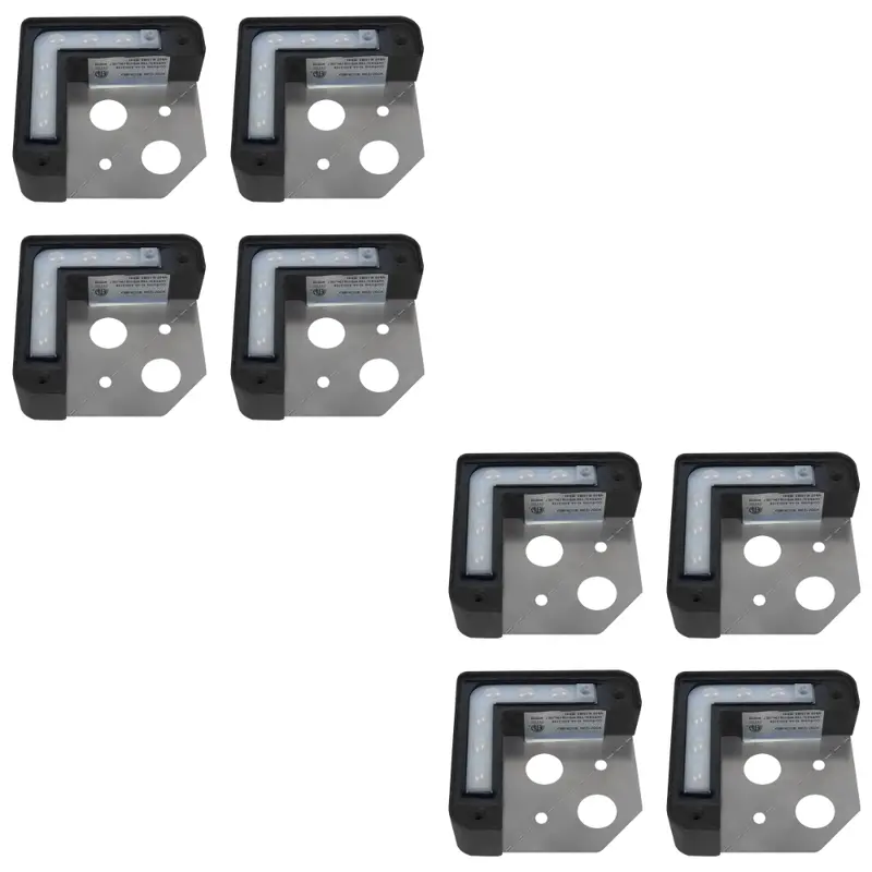 Stb23 L-Shaped Corner Step Light Pack – 4/8/12 Units, 3W, 5Cct Options, Cast Aluminum Body, Stainless Steel Bracket, 12V Low Voltage For Deck And Stair Edges 2