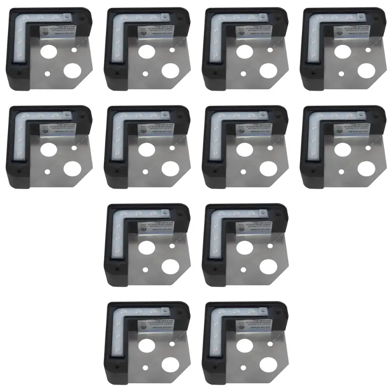 Stb23 L-Shaped Corner Step Light Pack – 4/8/12 Units, 3W, 5Cct Options, Cast Aluminum Body, Stainless Steel Bracket, 12V Low Voltage For Deck And Stair Edges 3