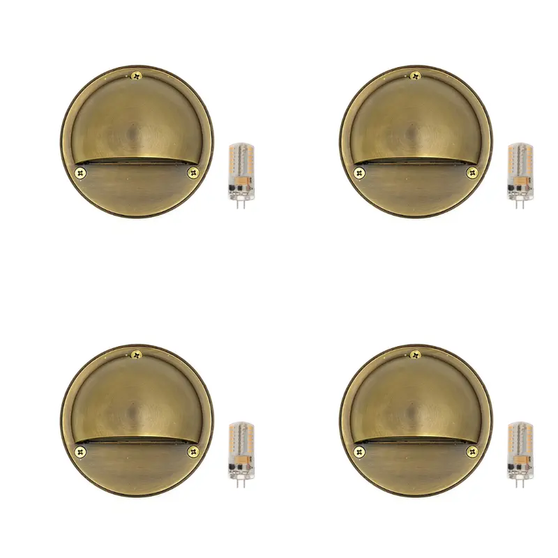 Stbp06 Rein Cast Brass Half-Moon Step Light – G4 Led, 2W, Dimmable 2700K, 12V Deck & Stair Lighting 1