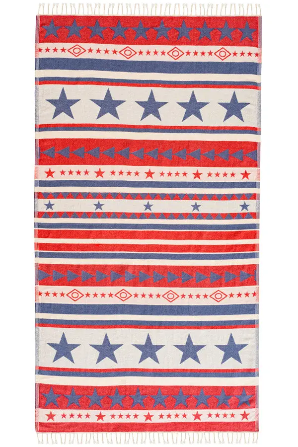 Sun Drunk Usa Proud Patriotic Turkish Towel 1