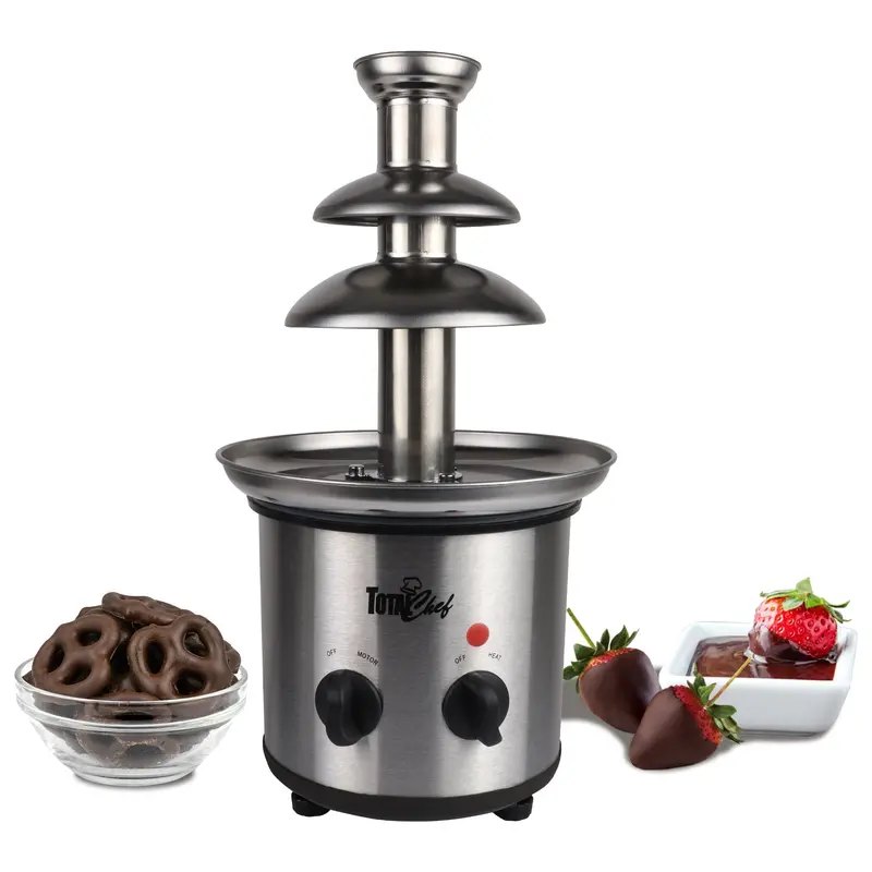 Total Chef 3-Tier Electric Chocolate Fountain – 1.5 Lb Capacity, Adjustable Temperature Control, Quick-Assembly Fondue Machine For Parties, Buffets, And Family Celebrations 1