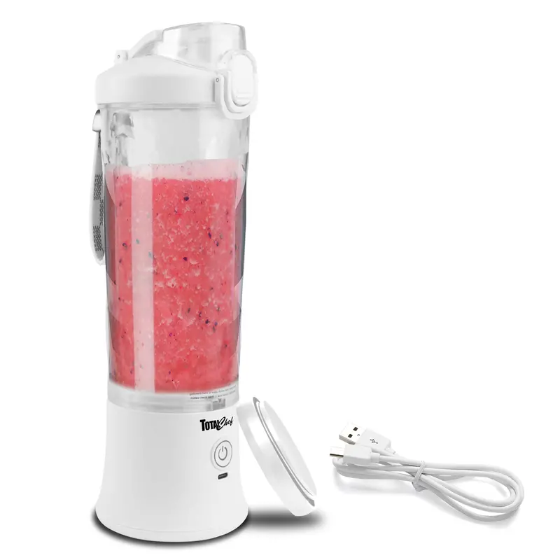 Total Chef Cordless Portable Blender – 20 Oz Rechargeable Personal Blender With Usb-C Charging, Leakproof Lid, And 6-Blade Stainless Steel Assembly In White 1