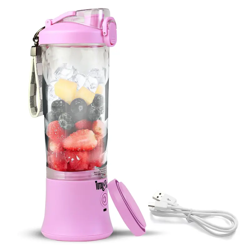 Total Chef Cordless Portable Blender – 20 Oz Usb-C Rechargeable Mini Blender For Smoothies, Leakproof Design, 6 Stainless Blades, Lilac Pink Finish 1
