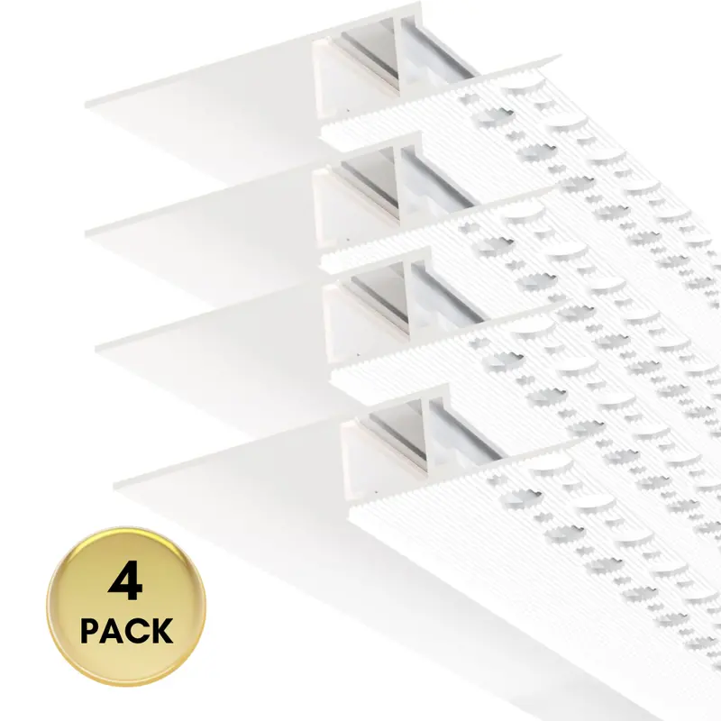 Trimless Recessed Z-Type Aluminum Channel – 6.6Ft, Mud-In Design, Fits Up To 12.7Mm Led Strips, Pack Of 4 2