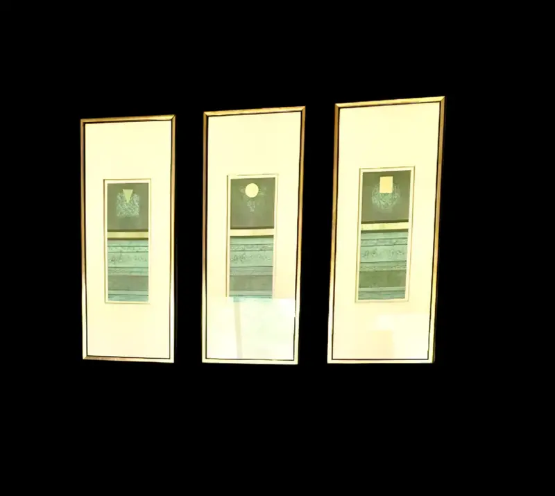Trio Of Postmodern Wall Art – Gold-Framed Abstract Or Figurative Prints 1