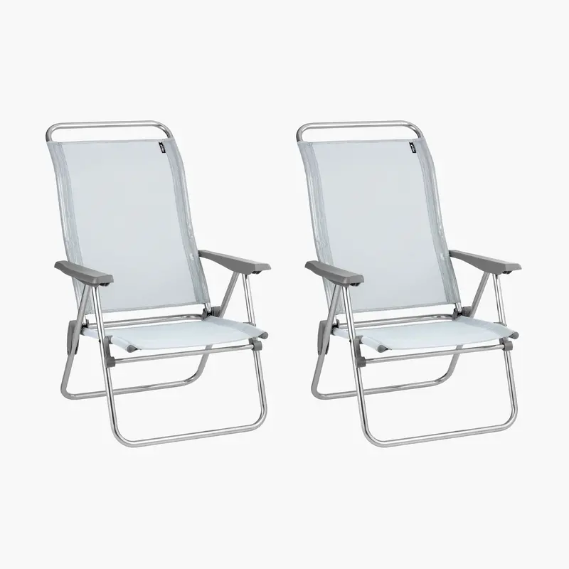 Twin Low-Profile Folding Armchairs – Aluminum Frame 1