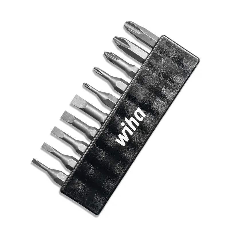 Wiha 10-Piece Micro Screwdriver Bit Set – Slotted And Phillips Tips 1