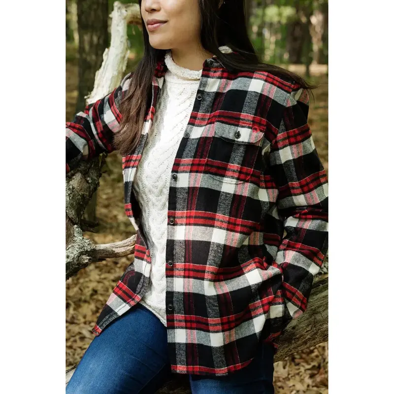 Woolly Dry Goods Classic Women’S Flannel Shirt – Soft 7 Oz Cotton 1