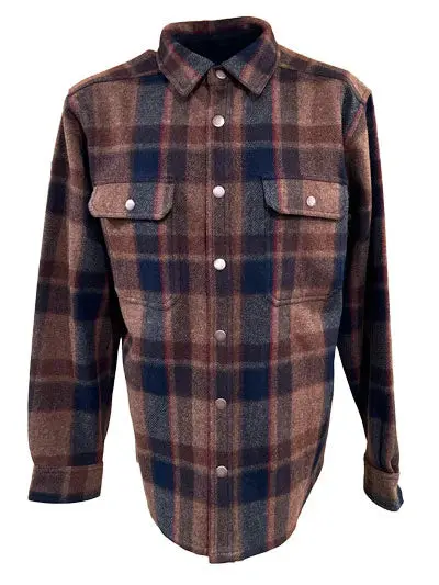 Woolly Dry Goods Men'S Plaid Wool Shirtjac With Snap Front 1