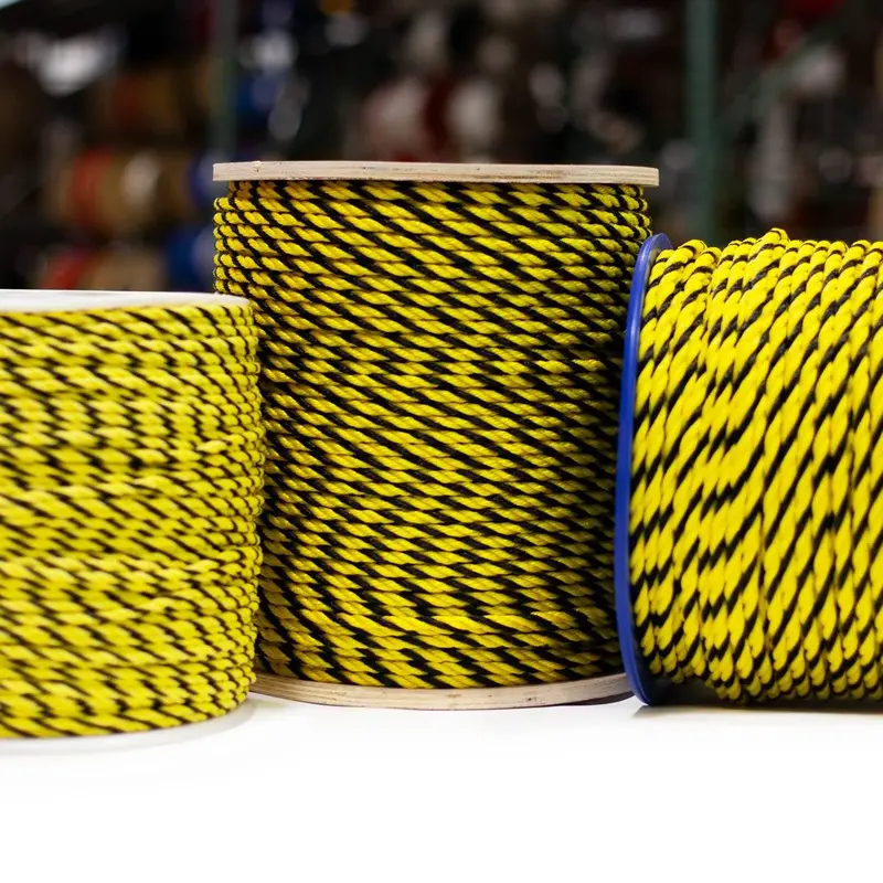 Yellow-And-Black 3-Strand Polypropylene Rope – 1/4-Inch 1
